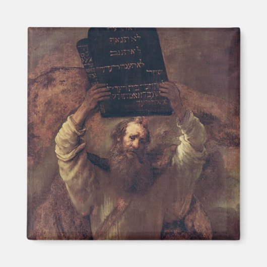 Moses die de Tablets van de Wet verslaan, 1659 Magneet (Voorkant)