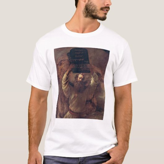 Moses die de Tablets van de Wet verslaan, 1659 T-shirt (Voorkant)