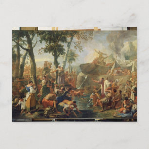 Moses Drawing Water from the Rock (olie op canvas) Briefkaart
