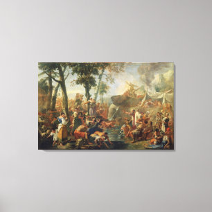 Moses Drawing Water from the Rock (olie op canvas) Canvas Afdruk