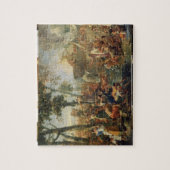 Moses Drawing Water from the Rock (olie op canvas) Legpuzzel (Verticaal)