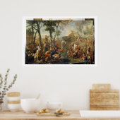 Moses Drawing Water from the Rock (olie op canvas) Poster (Keuken)