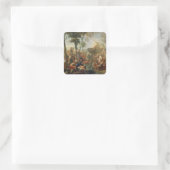 Moses Drawing Water from the Rock (olie op canvas) Vierkante Sticker (Tas)