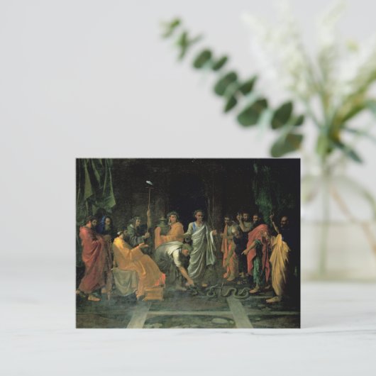 Moses en de Brazen Serpent (olie op doek) Briefkaart (Staand voorkant)