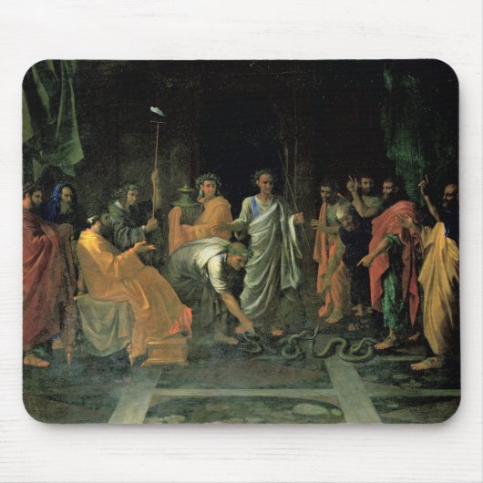 Moses en de Brazen Serpent (olie op doek) Muismat (Voorkant)