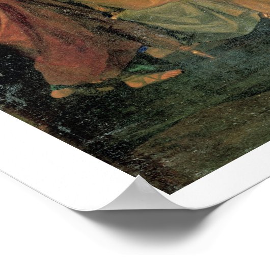 Moses en de Brazen Serpent (olie op doek) Poster (Hoek)