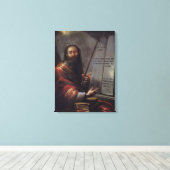 Moses en de tabletten van de wet canvas afdruk (Insitu (Houten vloer))