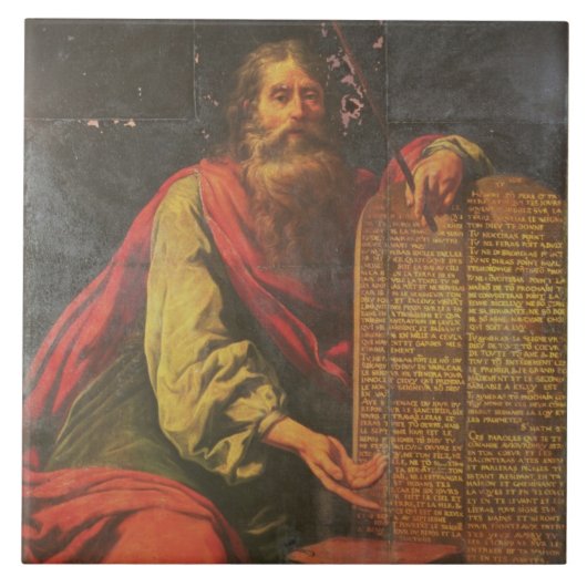 Moses en de tabletten van de wet tegeltje (Voorkant)