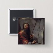Moses en de tabletten van de wet vierkante button 5,1 cm (Voorkant /achterkant)