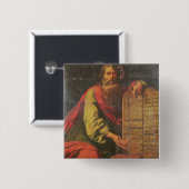 Moses en de tabletten van de wet vierkante button 5,1 cm (Voorkant /achterkant)