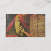 Moses en de tabletten van de wet visitekaartje (Achterkant)