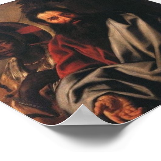 Moses en Zijne Ethiopische vrouw van Jordaens Poster (Hoek)