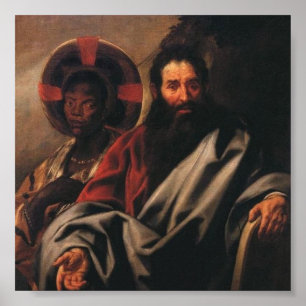 Moses en Zijne Ethiopische vrouw van Jordaens Poster