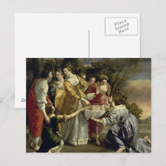 Moses gered uit de Nijl, c.1630 Briefkaart (Voorkant / Achterkant)