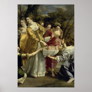 Moses gered uit de Nijl, c.1630 Poster