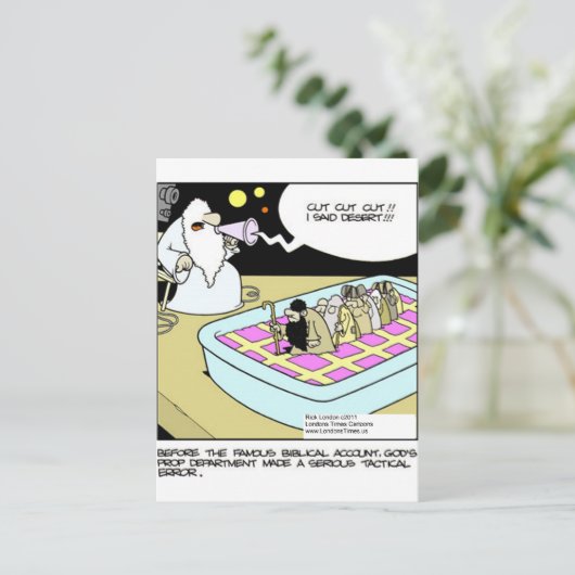 Moses in Hollywood Funny Gifts T - shirts Mok Kaar Briefkaart (Staand voorkant)