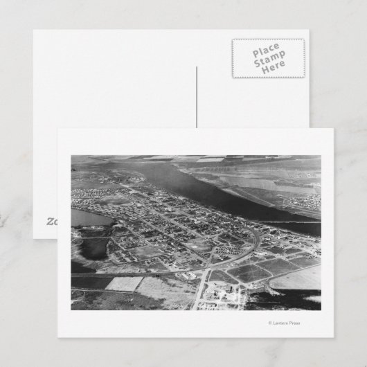 Moses Lake, WA Aerial Uitzicht of Town Photography Briefkaart (Voorkant / Achterkant)