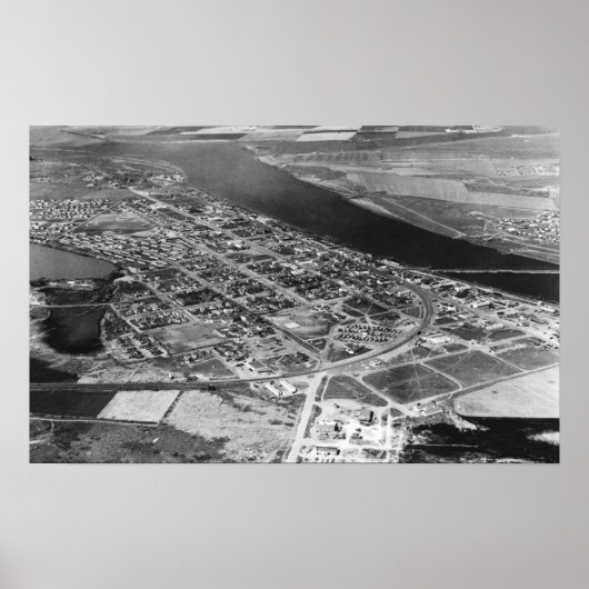 Moses Lake, WA Aerial Uitzicht of Town Photography Poster (Voorkant)