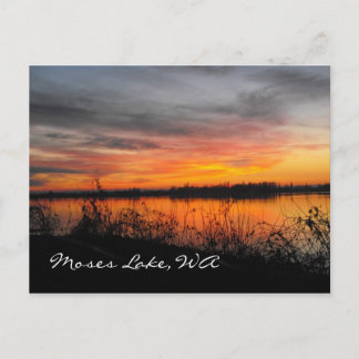Moses Lake, WA sunset-postkaart Briefkaart