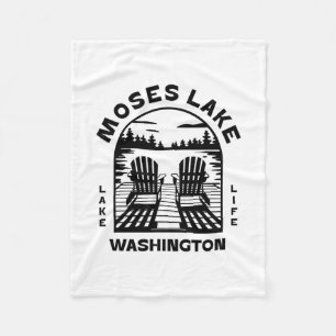 Moses Lake Washington Buiten Activiteiten Vintage Fleece Deken