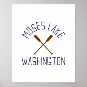 Moses Lake Washington Buiten Activiteiten Vintage Poster