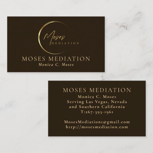 Moses Mediation I Monica Moses Visitekaartje (Voorkant / Achterkant)