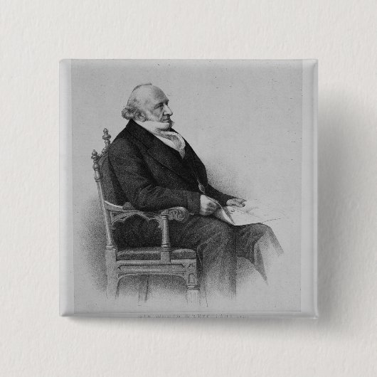Moses Montefiore Vierkante Button 5,1 Cm (Voorkant)