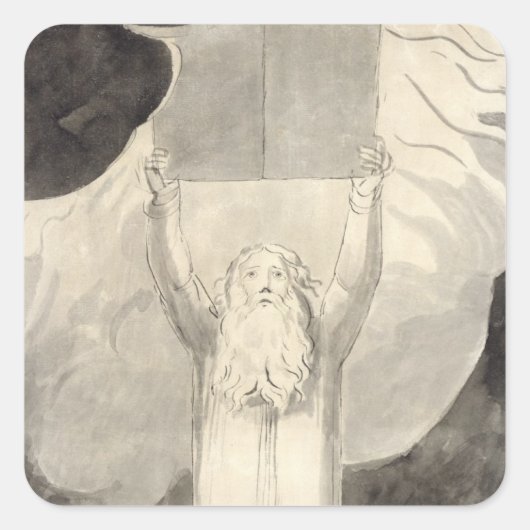 Moses Receiving the Law, c.1780 (penseel en zwart  Vierkante Sticker (Voorkant)