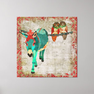 Moses Ruby Roos Owls Art Canvas Afdruk