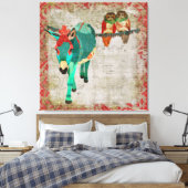 Moses Ruby Roos Uilen Art Canvas Afdruk (Insitu (Slaapkamer))