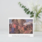 Moses Striking Water from Rock van Nicolas Poussin Briefkaart (Staand voorkant)