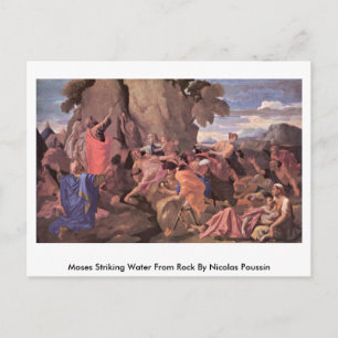 Moses Striking Water from Rock van Nicolas Poussin Briefkaart