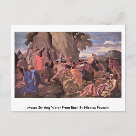 Moses Striking Water from Rock van Nicolas Poussin Briefkaart (Voorkant)