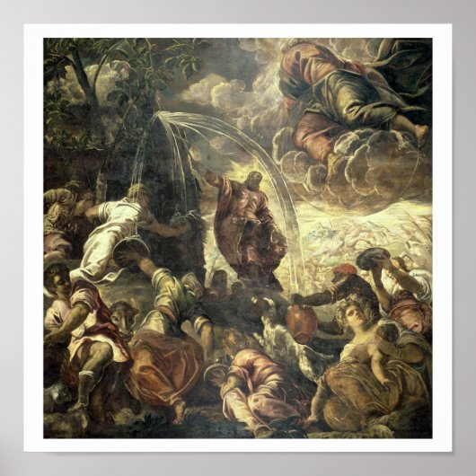 Moses Striking Water from the Rock, 1575 Poster (Voorkant)