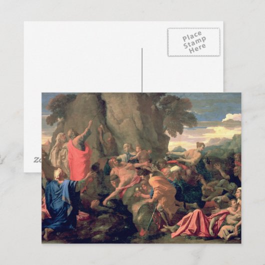 Moses Striking Water from the Rock, 1649 Briefkaart (Voorkant / Achterkant)