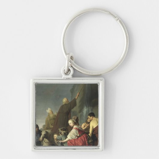 Moses Striking Water uit de rots Sleutelhanger (Voorkant)