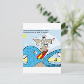Moses Surfs Funny Cartoon T - shirts Gifts Collect Briefkaart (Staand voorkant)