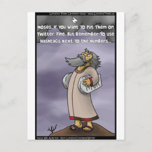 Moses & The 10 Twitter Hashtags Funny Gifts & T - Briefkaart