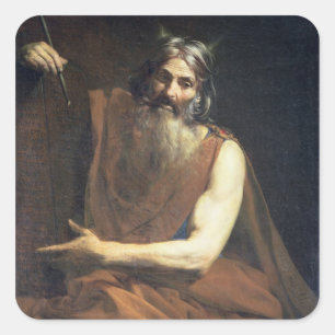 Moses with the Tablets of the Law, c.1627-32 Vierkante Sticker