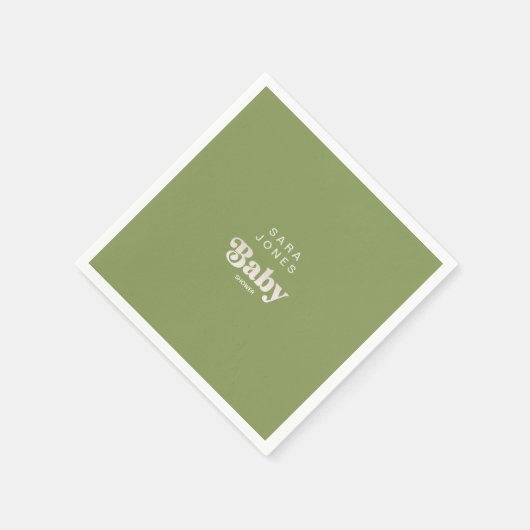 Mosgroen Baby shower Cocktail Servet (Hoek)