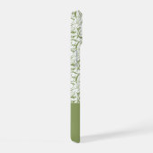 Mosgroen Damast Patroon Monogram iPhone 15 Case (Rechterkant)