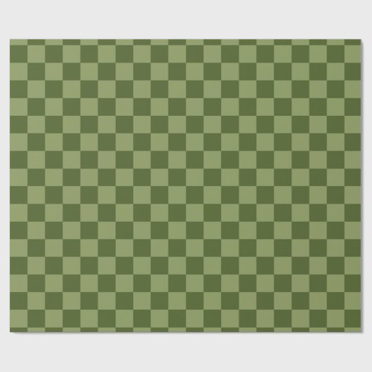 Mosgroen dambord cadeaupapier (Vlak)