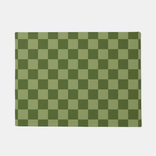 Mosgroen dambord deurmat (Voorkant)