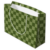 Mosgroen dambord groot cadeauzakje (Achterkant Gekanteld)