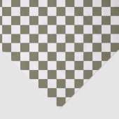 Mosgroen dambordpatroon tissuepapier (Detail)