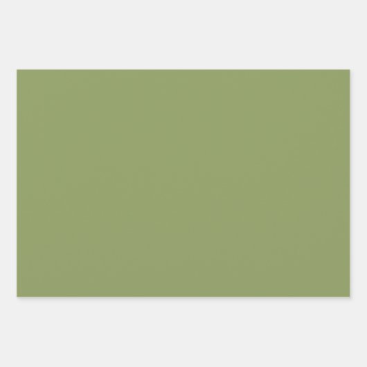 Mosgroen Effen Kleur | Klassiek | Elegant Inpakpapier Vel (Voorkant)