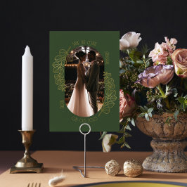 Mosgroen Elegant Classic Bruiloft Save the Date Kaart