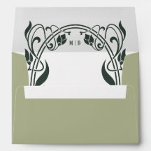 Mosgroen en salie Art Nouveau Elegante Trouw