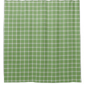 Mosgroen en wit geruit gingham douchegordijn (Voorkant)