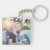 Mosgroen | Floral Photo Monogram Key Ring Sleutelhanger (Achterkant)